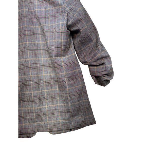 Express Womens Plaid Blazer XS Stretch Gray Scrunched Sleeve - Picture 13 of 13